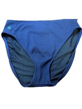 NWOT Lauren Ralph Lauren Navy Blue High Leg Ribbed Bikini Bottoms Size US 10